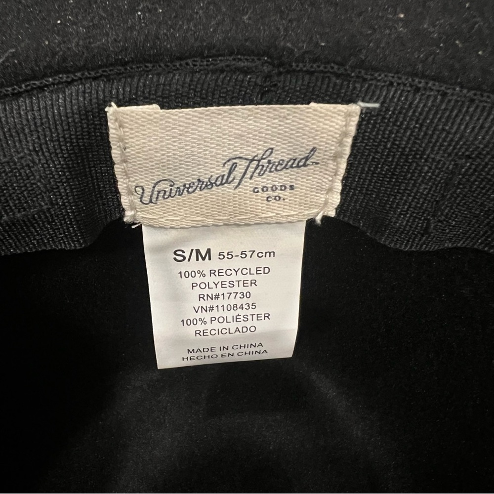 Universal Thread Flat Brim Black Felt Fedora - Picture 10 of 11